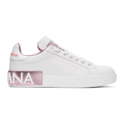 pink and white dolce gabbana sneakers|dolce and gabbana platform sneakers.